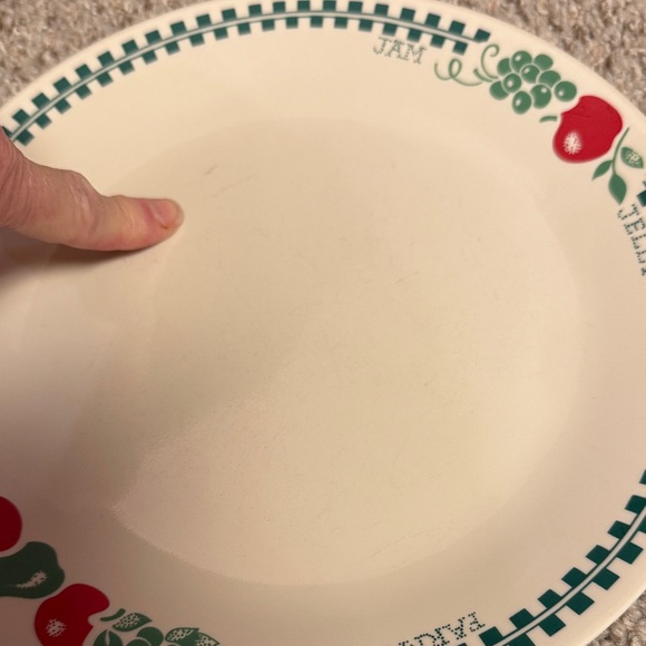 Corelle Cream farm fresh one Dinner Plate with Red and Green Fruit Design - Picture 9 of 13